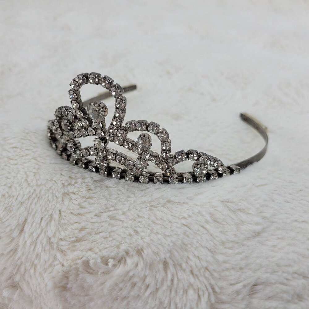 1950's Vintage Clear Rhinestone Crown Tiara